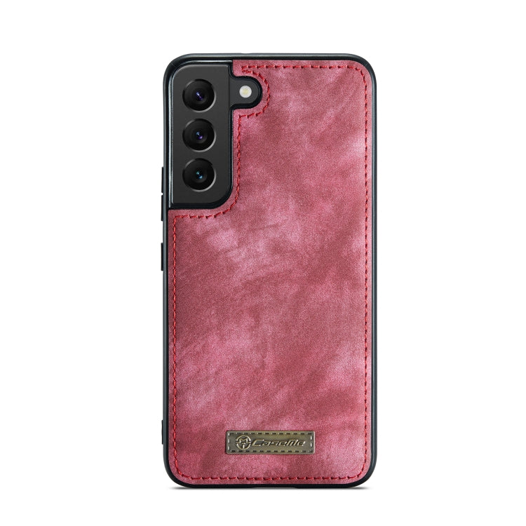 For SamsungFor Samsung Galaxy S21 FE CaseMe 008 Detachable Multifunctional Flip Leather Phone Case(Red)