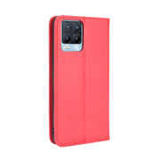For OPPO Realme 8 4G / Realme 8 Pro 4G Magnetic Buckle Retro Crazy Horse Texture Horizontal Flip Leather Case with Holder & Card Slots & Photo Frame(Red)