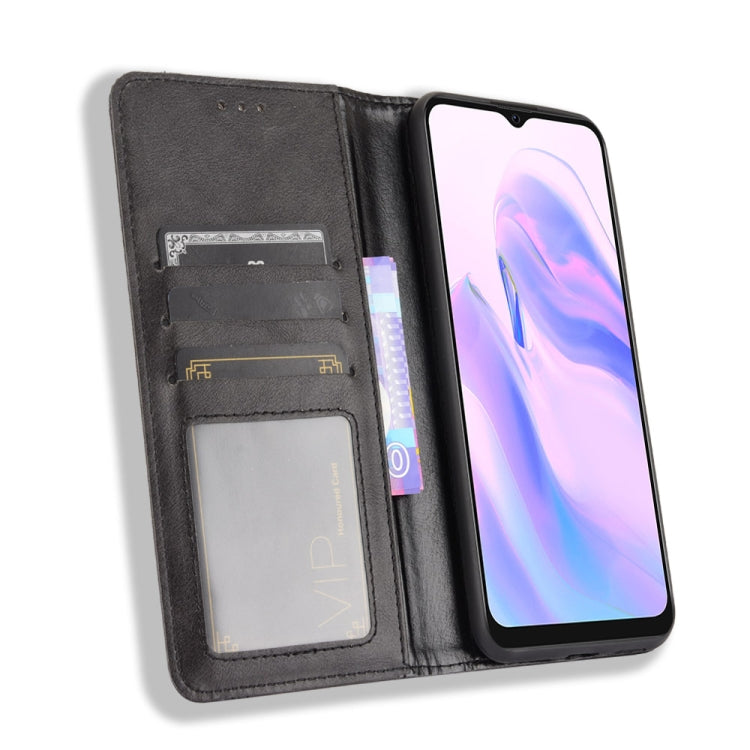 For Blackview A70 (2021) Magnetic Buckle Retro Crazy Horse Texture Horizontal Flip Leather Case with Holder & Card Slots & Photo Frame(Black) - More Brand by PMC TechLife | Online Shopping South Africa | PMC TechLife