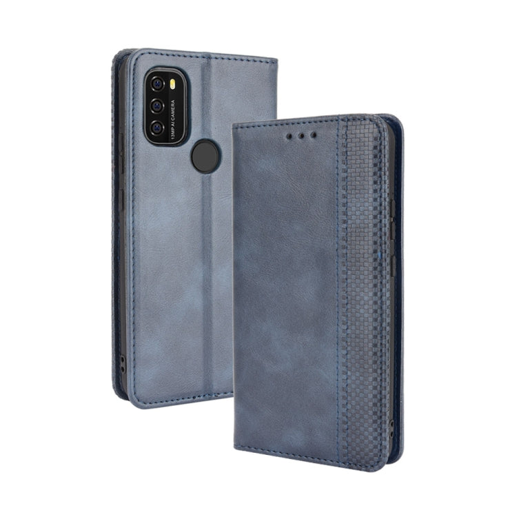 For Blackview A70 (2021) Magnetic Buckle Retro Crazy Horse Texture Horizontal Flip Leather Case with Holder & Card Slots & Photo Frame(Blue) - More Brand by PMC TechLife | Online Shopping South Africa | PMC TechLife | Buy Now Pay Later Mobicred