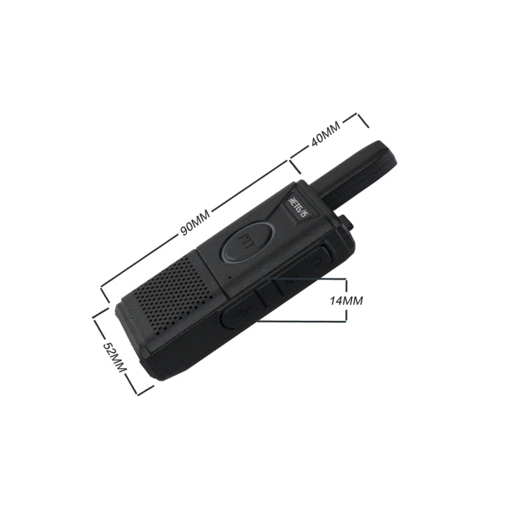 1 Pair RETEVIS RT18 16CHS FRS Dual PTT Handheld Walkie Talkie, US Plug(Black) - free shipping - PMC Jewellery - Order now!