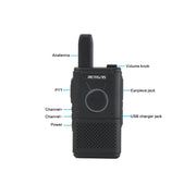 1 Pair RETEVIS RT18 16CHS FRS Dual PTT Handheld Walkie Talkie, US Plug(Black)