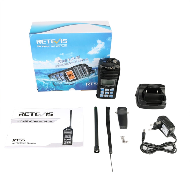 RETEVIS RT55 5W 156.000-161.450MHz+156.050-163.425MHz Waterproof Two Way Radio Handheld Walkie Talkie(Black) - free shipping - PMC Jewellery - Order now!