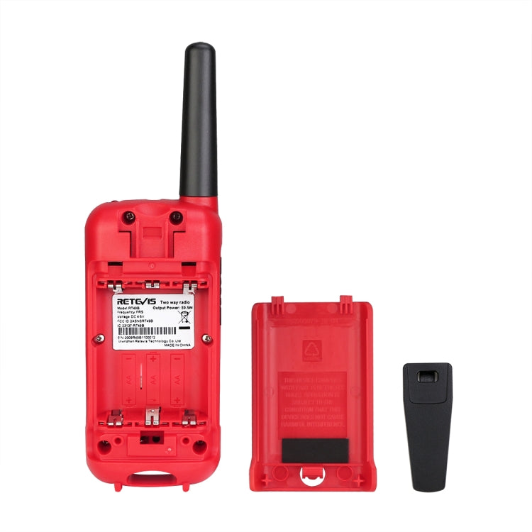 1 Pair RETEVIS RT49B 0.5W US Frequency 462.5500-467.7125MHz 22CHS FRS Two Way Radio Handheld Walkie Talkie, US Plug(Red) - free shipping - PMC Jewellery - Order now!