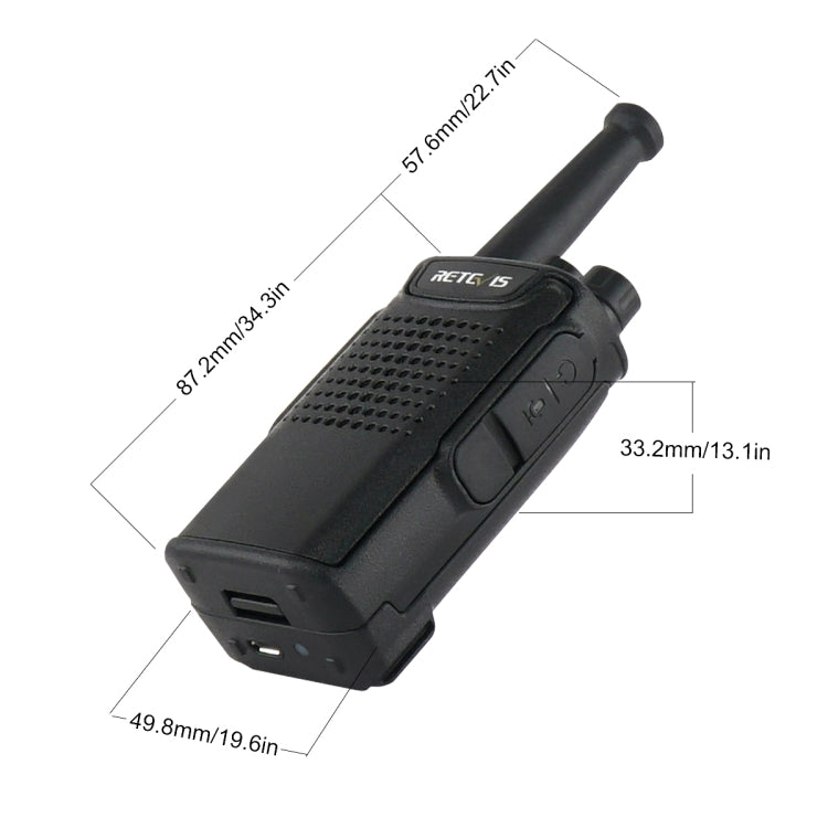 RETEVIS RT67 0.5W PMR446 16CHS Two Way Radio Mini Handheld Walkie Talkie, EU Plug(Black) - free shipping - PMC Jewellery - Order now!