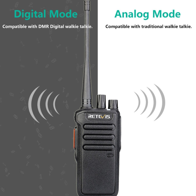 RETEVIS RT43 5W UHF 400-480MHz 32CHS DMR Digital Two Way Radio Handheld Walkie Talkie, EU Plug(Black) - free shipping - PMC Jewellery - Order now!