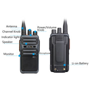 1 Pair RETEVIS RB617 PMR446 16CHS License-free Two Way Radio Handheld Walkie Talkie, EU Plug(Black)