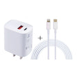 U087 20W USB-C / Type-C + USB Ports Charger with 100W Type-C to 8 Pin Fast Charging Cable 1m, US Plug - USB Charger by PMC TechLife | Online Shopping South Africa | PMC TechLife | Buy Now Pay Later Mobicred