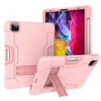 Contrast Color Robot Shockproof Silicone + PC Protective Case with Holder & Pen Slot For iPad Pro 12.9 (2018) / (2020)(Rose Gold) - iPad Pro 12.9 (2018) Cases by PMC TechLife | Online Shopping South Africa | PMC TechLife