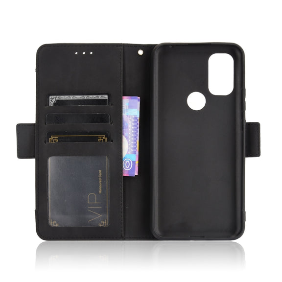 For Blackview A70 (2021) Skin Feel Calf Pattern Horizontal Flip Leather Case with Holder & Card Slots & Photo Frame(Black)