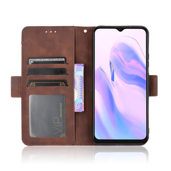 For Blackview A70 (2021) Skin Feel Calf Pattern Horizontal Flip Leather Case with Holder & Card Slots & Photo Frame(Brown)