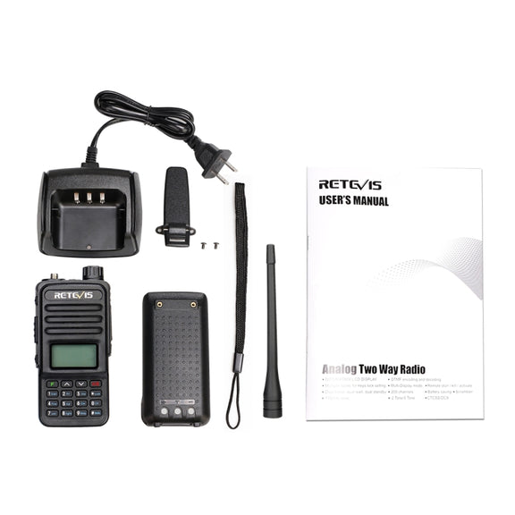 RETEVIS RT85 US Frequency 136.000-174.000MHz+400.000-470.000MHz 200CHS Dual Band Digital Two Way Radio Handheld Walkie Talkie(Black)