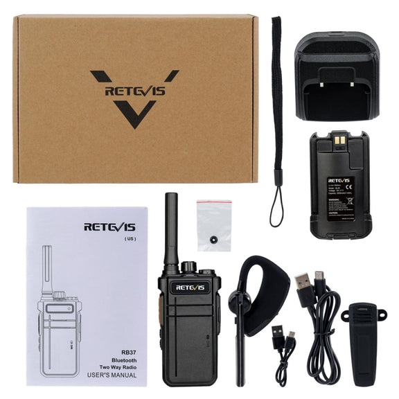 RETEVIS RB37 US Frequency 462.5625-467.7125MHz 22CHS FRS License-free Two Way Radio Handheld Bluetooth Walkie Talkie(Black)