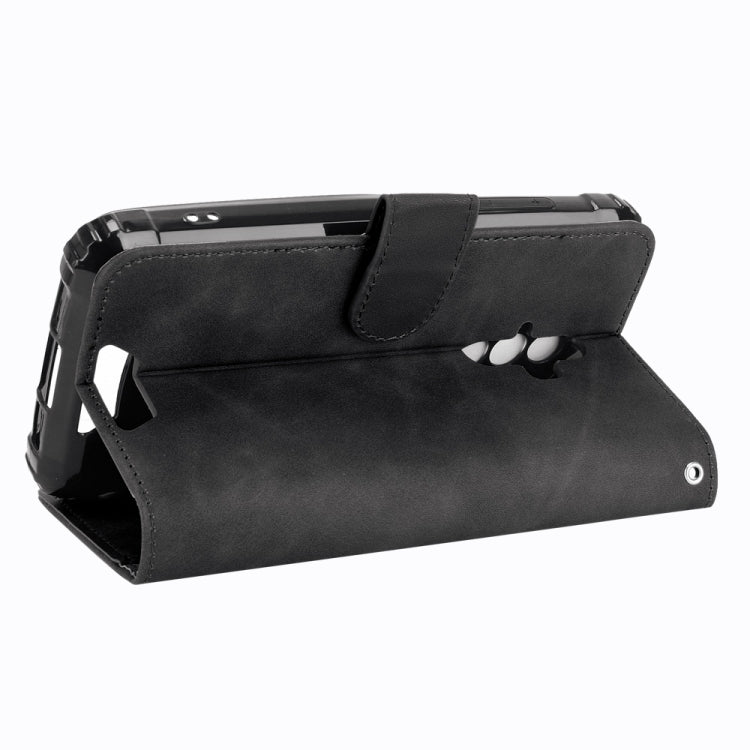 For Blackview BV6600 Solid Color Skin Feel Magnetic Buckle Horizontal Flip Calf Texture PU Leather Case with Holder & Card Slots & Wallet(Black) - More Brand by PMC TechLife | Online Shopping South Africa | PMC TechLife | Buy Now Pay Later Mobicred
