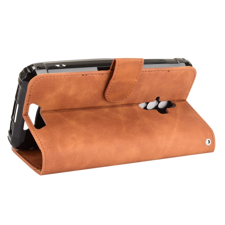 For Blackview BV6600 Solid Color Skin Feel Magnetic Buckle Horizontal Flip Calf Texture PU Leather Case with Holder & Card Slots & Wallet(Brown) - More Brand by PMC TechLife | Online Shopping South Africa | PMC TechLife