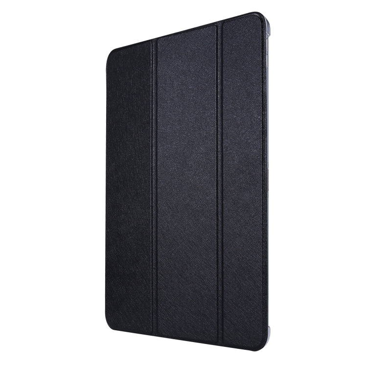 For iPad Air 13 2024 / iPad Pro 12.9 2022 / 2021 Silk Texture Three-fold Horizontal Flip Leather Tablet Case with Holder & Pen Slot(Black) - iPad Pro 12.9 (2022/2021) Cases by PMC TechLife | Online Shopping South Africa | PMC TechLife | Buy Now Pay Later Mobicred