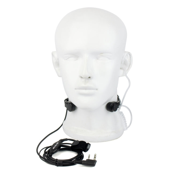 RETEVIS K-001 2 Pin Retractable Throat Covert Acoustic Tube Earphone Microphone for H-777/RT-5R