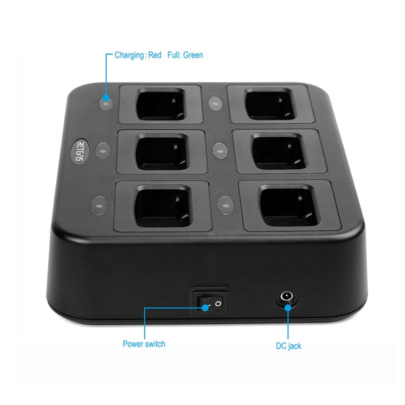 RETEVIS RTC777 Six-Way Walkie Talkie Charger for Retevis H777, AU Plug