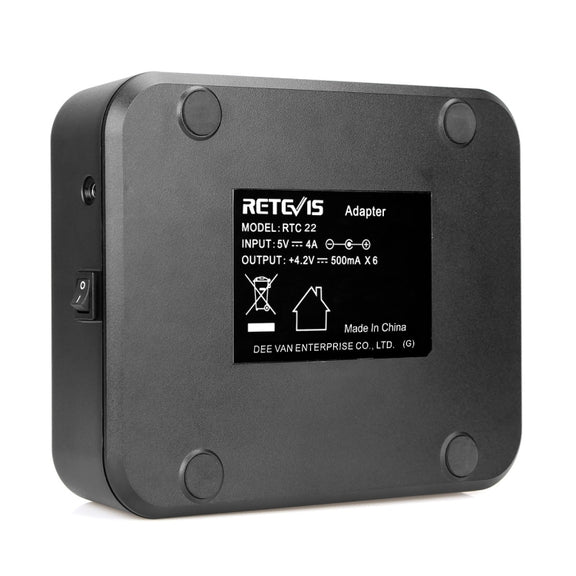 RETEVIS RTC22 Multi-function Six-Way Walkie Talkie Charger for Retevis RT22, EU Plug