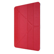 For iPad Air 13 2025 / 2024 / iPad Pro 12.9 2022 / 2021 Silk Texture Horizontal Deformation Flip Leather Tablet Case with Holder(Red)