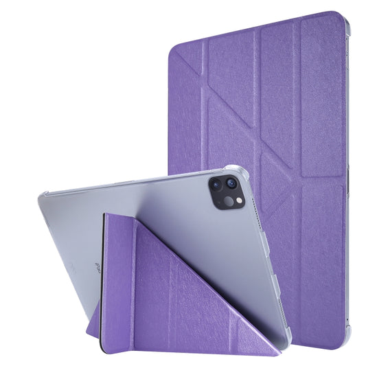 For iPad Air 13 2025 / 2024 / iPad Pro 12.9 2022 / 2021 Silk Texture Horizontal Deformation Flip Leather Tablet Case with Holder(Purple) - iPad Pro 12.9 (2022/2021) Cases by PMC Jewellery | Online Shopping South Africa | PMC Jewellery | Buy Now Pay Later Mobicred