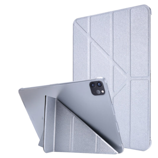For iPad Air 13 2025 / 2024 / iPad Pro 12.9 2022 / 2021 Silk Texture Horizontal Deformation Flip Leather Tablet Case with Holder(Silver) - iPad Pro 12.9 (2022/2021) Cases by PMC Jewellery | Online Shopping South Africa | PMC Jewellery | Buy Now Pay Later Mobicred