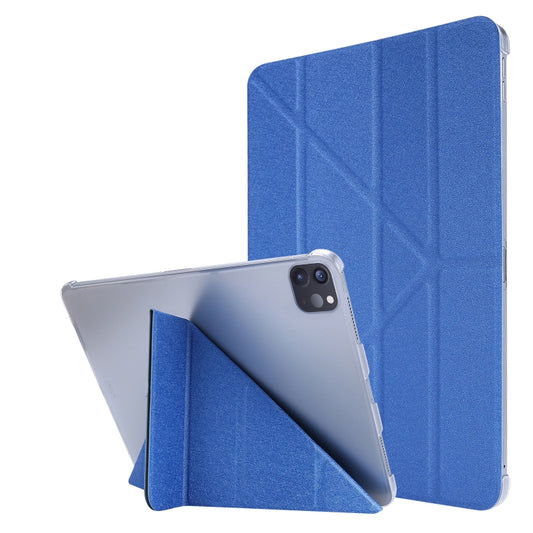 For iPad Air 13 2025 / 2024 / iPad Pro 12.9 2022 / 2021 Silk Texture Horizontal Deformation Flip Leather Tablet Case with Holder(Blue) - iPad Pro 12.9 (2022/2021) Cases by PMC Jewellery | Online Shopping South Africa | PMC Jewellery | Buy Now Pay Later Mobicred