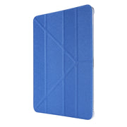 For iPad Air 13 2025 / 2024 / iPad Pro 12.9 2022 / 2021 Silk Texture Horizontal Deformation Flip Leather Tablet Case with Holder(Blue)