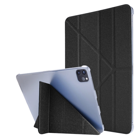 For iPad Air 13 2025 / 2024 / iPad Pro 12.9 2022 / 2021 Silk Texture Horizontal Deformation Flip Leather Tablet Case with Holder(Black) - iPad Pro 12.9 (2022/2021) Cases by PMC Jewellery | Online Shopping South Africa | PMC Jewellery | Buy Now Pay Later Mobicred