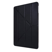For iPad Air 13 2025 / 2024 / iPad Pro 12.9 2022 / 2021 Silk Texture Horizontal Deformation Flip Leather Tablet Case with Holder(Black)