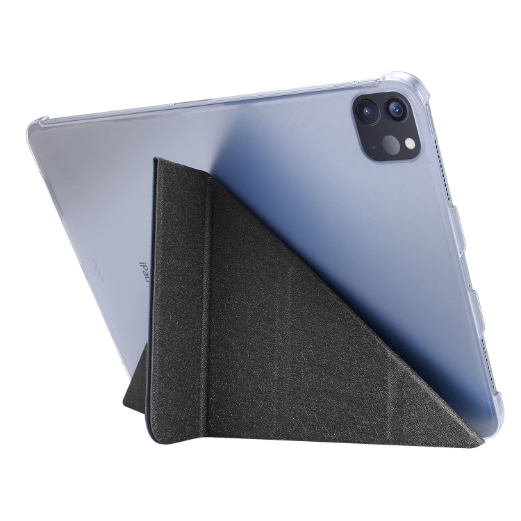 For iPad Air 13 2025 / 2024 / iPad Pro 12.9 2022 / 2021 Silk Texture Horizontal Deformation Flip Leather Tablet Case with Holder(Black) - iPad Pro 12.9 (2022/2021) Cases by PMC TechLife | Online Shopping South Africa | PMC TechLife | Buy Now Pay Later Mobicred
