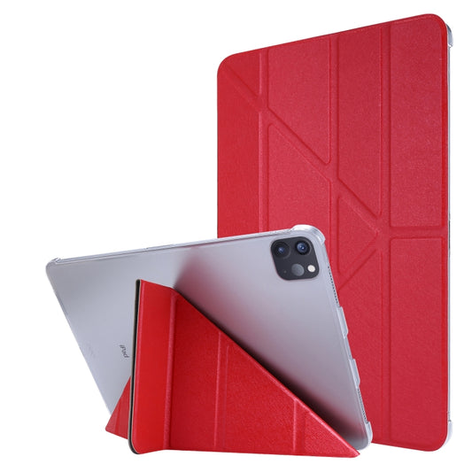 For iPad Air 13 2025 / 2024 / iPad Pro 12.9 2022 / 2021 Silk Texture Horizontal Deformation Flip Leather Tablet Case with Holder(Rose Red) - iPad Pro 12.9 (2022/2021) Cases by PMC Jewellery | Online Shopping South Africa | PMC Jewellery | Buy Now Pay Later Mobicred