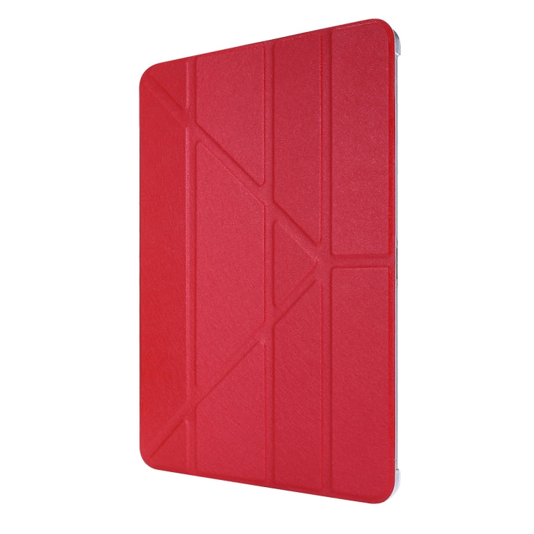 For iPad Air 13 2025 / 2024 / iPad Pro 12.9 2022 / 2021 Silk Texture Horizontal Deformation Flip Leather Tablet Case with Holder(Rose Red) - iPad Pro 12.9 (2022/2021) Cases by PMC TechLife | Online Shopping South Africa | PMC TechLife | Buy Now Pay Later Mobicred
