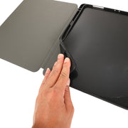For iPad Air 13 2024 / iPad Pro 12.9 2022 / 2021 Electric Pressed Texture Horizontal Flip Leather Tablet Case with Holder & Pen Slot(Dark Gray)