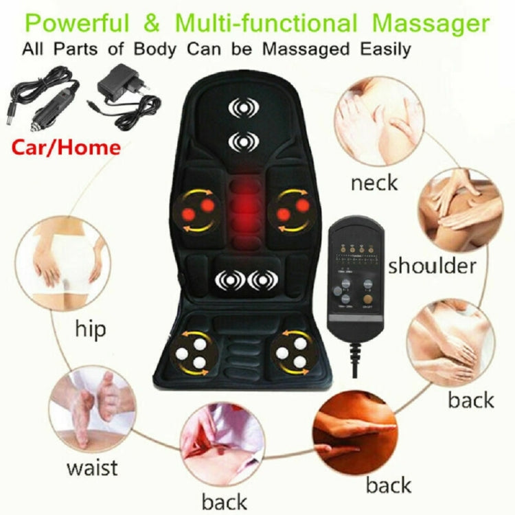 5 Massage Heads 8 Modes Car / Household Multifunctional Whole Body Cervical Massage Seat Cushion, Plug Type:EU Plug(Black) - Seat Accessories by PMC TechLife | Online Shopping South Africa | PMC TechLife | Buy Now Pay Later Mobicred