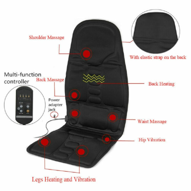 7 Massage Heads 8 Modes Car / Household Multifunctional Whole Body Cervical Massage Seat Cushion, Plug Type:EU Plug(Black) - Seat Accessories by PMC TechLife | Online Shopping South Africa | PMC TechLife | Buy Now Pay Later Mobicred