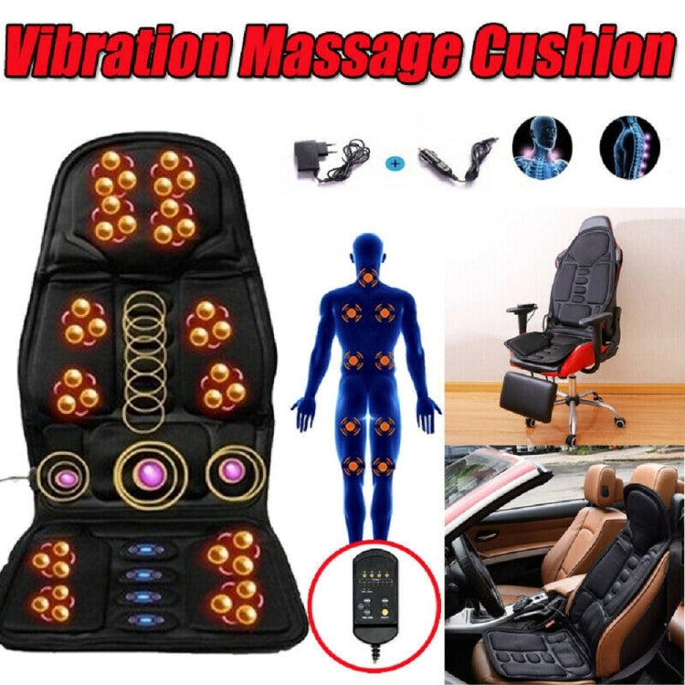 7 Massage Heads 8 Modes Car / Household Multifunctional Whole Body Cervical Massage Seat Cushion, Plug Type:EU Plug(Black) - Seat Accessories by PMC TechLife | Online Shopping South Africa | PMC TechLife | Buy Now Pay Later Mobicred