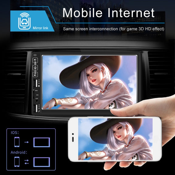 A2821 Car 7 inch Screen HD MP5 Player, Support Bluetooth / FM with Remote Control, Style:Standard