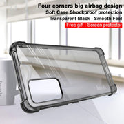 For Samsung Galaxy A82 5G / Quantum 2 IMAK All-inclusive Shockproof Airbag TPU Case with Screen Protector(Transparent Black)