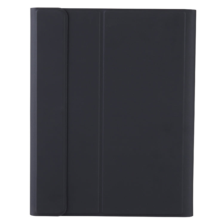 YT11B-A 2021 Detachable Candy Color Skin Texture Round Keycap Bluetooth Keyboard Leather Tablet Case with Touch Control & Pen Slot & Stand For iPad Pro 11 2021 / Air4 / Air5 / Pro 11(Black)
