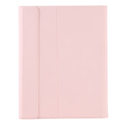 YT11B-A 2021 Detachable Candy Color Skin Texture Round Keycap Bluetooth Keyboard Leather Tablet Case with Touch Control & Pen Slot & Stand For iPad Pro 11 (2021)(Pink)