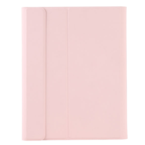 YT11B-A 2021 Detachable Candy Color Skin Texture Round Keycap Bluetooth Keyboard Leather Tablet Case with Touch Control & Pen Slot & Stand For iPad Pro 11 (2021)(Pink)