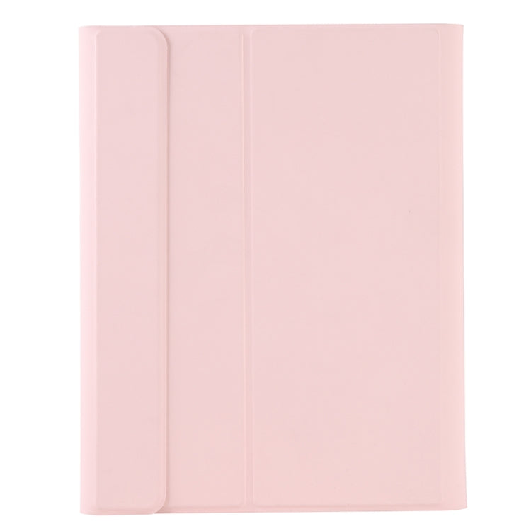 YT11B-A 2021 Detachable Candy Color Skin Texture Round Keycap Bluetooth Keyboard Leather Tablet Case with Touch Control & Pen Slot & Stand For iPad Pro 11 (2021)(Pink)