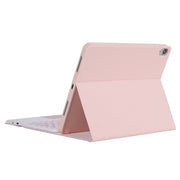YT11B-A 2021 Detachable Candy Color Skin Texture Round Keycap Bluetooth Keyboard Leather Tablet Case with Touch Control & Pen Slot & Stand For iPad Pro 11 (2021)(Pink)