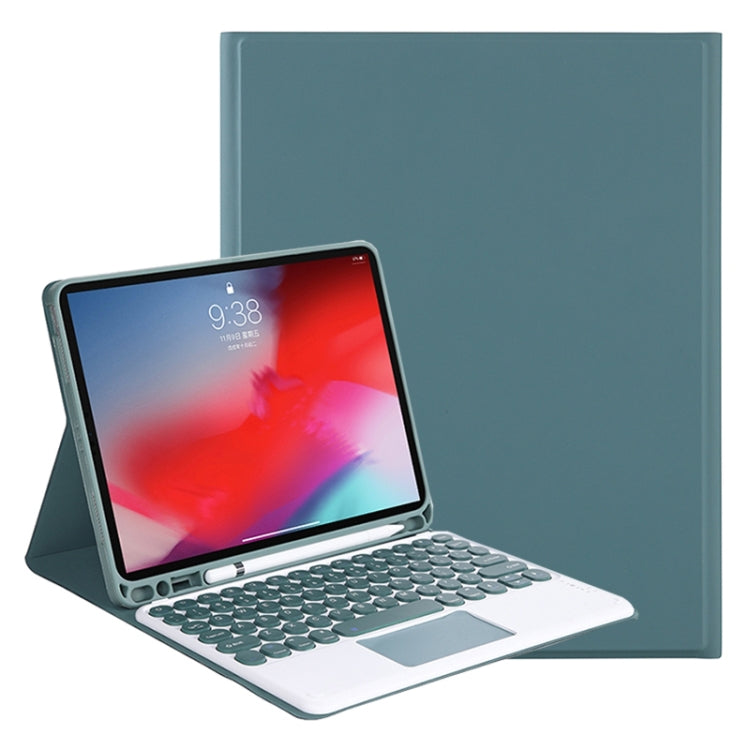 YT11B-A 2021 Detachable Candy Color Skin Texture Round Keycap Bluetooth Keyboard Leather Tablet Case with Touch Control & Pen Slot & Stand For iPad Pro 11 2021 / Air4 / Air5 / Pro 11(Dark Green) - For iPad Pro by PMC TechLife | Online Shopping South Africa | PMC TechLife | Buy Now Pay Later Mobicred