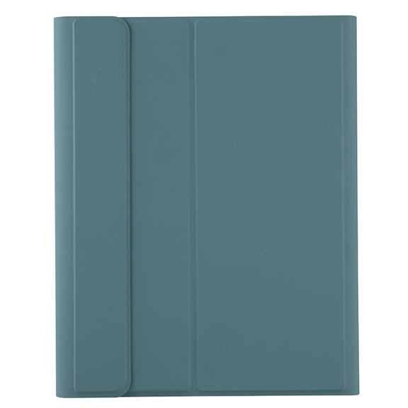 YT11B-A 2021 Detachable Candy Color Skin Texture Round Keycap Bluetooth Keyboard Leather Tablet Case with Touch Control & Pen Slot & Stand For iPad Pro 11 2021 / Air4 / Air5 / Pro 11(Dark Green)