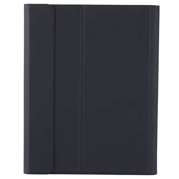 Y-C11B 2021 Detachable Candy Color Skin Texture Round Keycap Bluetooth Keyboard Leather Tablet Case with Pen Slot & Stand For iPad Pro 11 (2021)(Black)