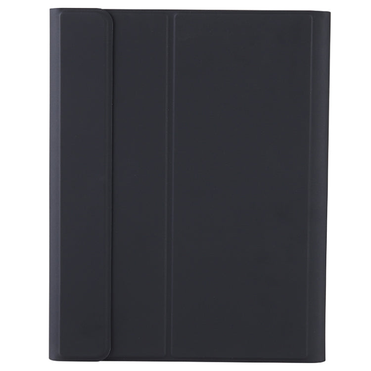 Y-C11B 2021 Detachable Candy Color Skin Texture Round Keycap Bluetooth Keyboard Leather Tablet Case with Pen Slot & Stand For iPad Pro 11 (2021)(Black)
