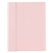 Y-C11B 2021 Detachable Candy Color Skin Texture Round Keycap Bluetooth Keyboard Leather Tablet Case with Pen Slot & Stand For iPad Pro 11 2021 / Air4 / Air5 / Pro 11(Pink)