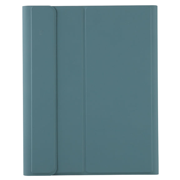 Y-C11B 2021 Detachable Candy Color Skin Texture Round Keycap Bluetooth Keyboard Leather Tablet Case with Pen Slot & Stand For iPad Pro 11 2021 / Air4 / Air5 / Pro 11(Dark Green)
